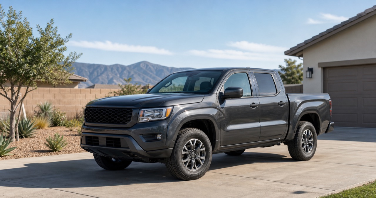 Representative charcoal pickup in a Fontana driveway