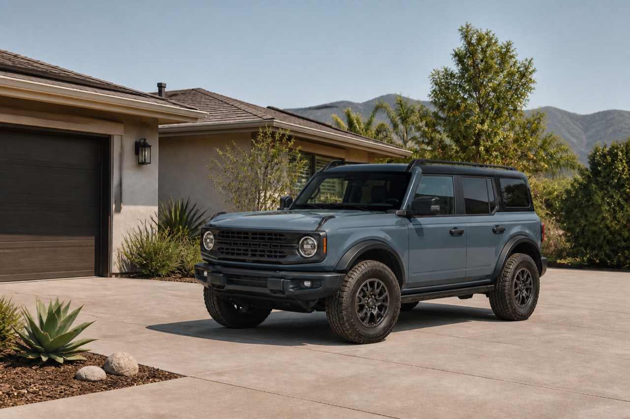 Representative blue-gray rugged SUV in an Ontario driveway